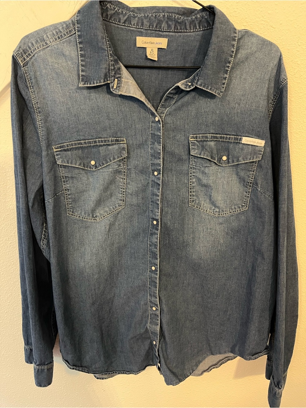 Calvin Klein Jeans Blue Denim Button-Down Shirt